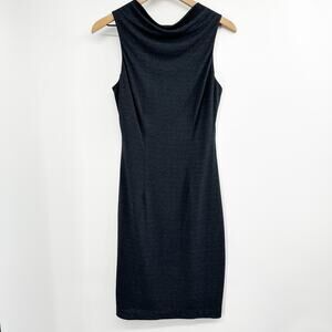 Maria Bianca Nero High Neck‎ Square Back Sleeveless Dress in Gray Size Medium